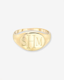 Monogram Signet Ring Personalized Zoe Lev Jewelry