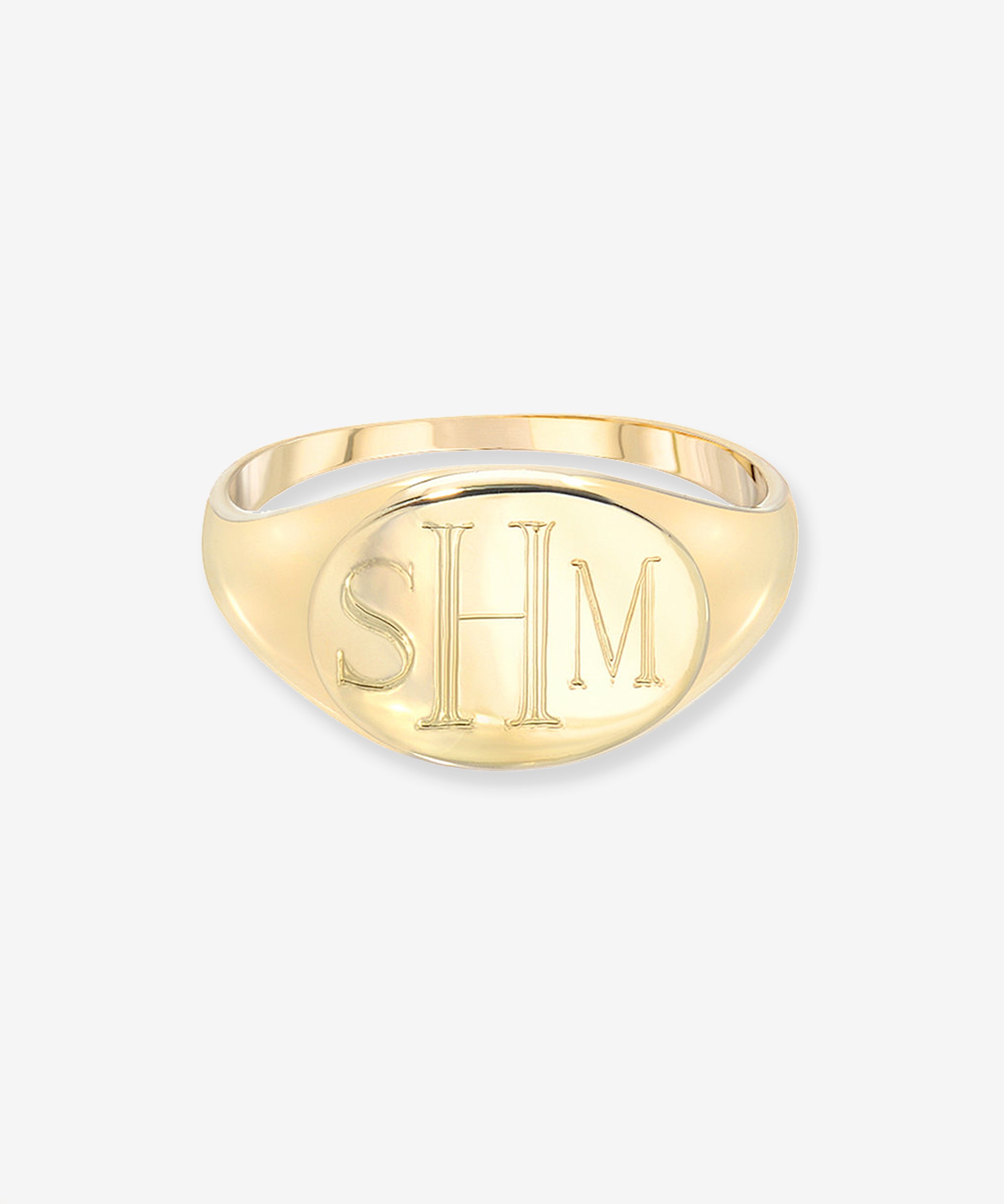 Monogram Signet Ring Personalized Zoe Lev Jewelry