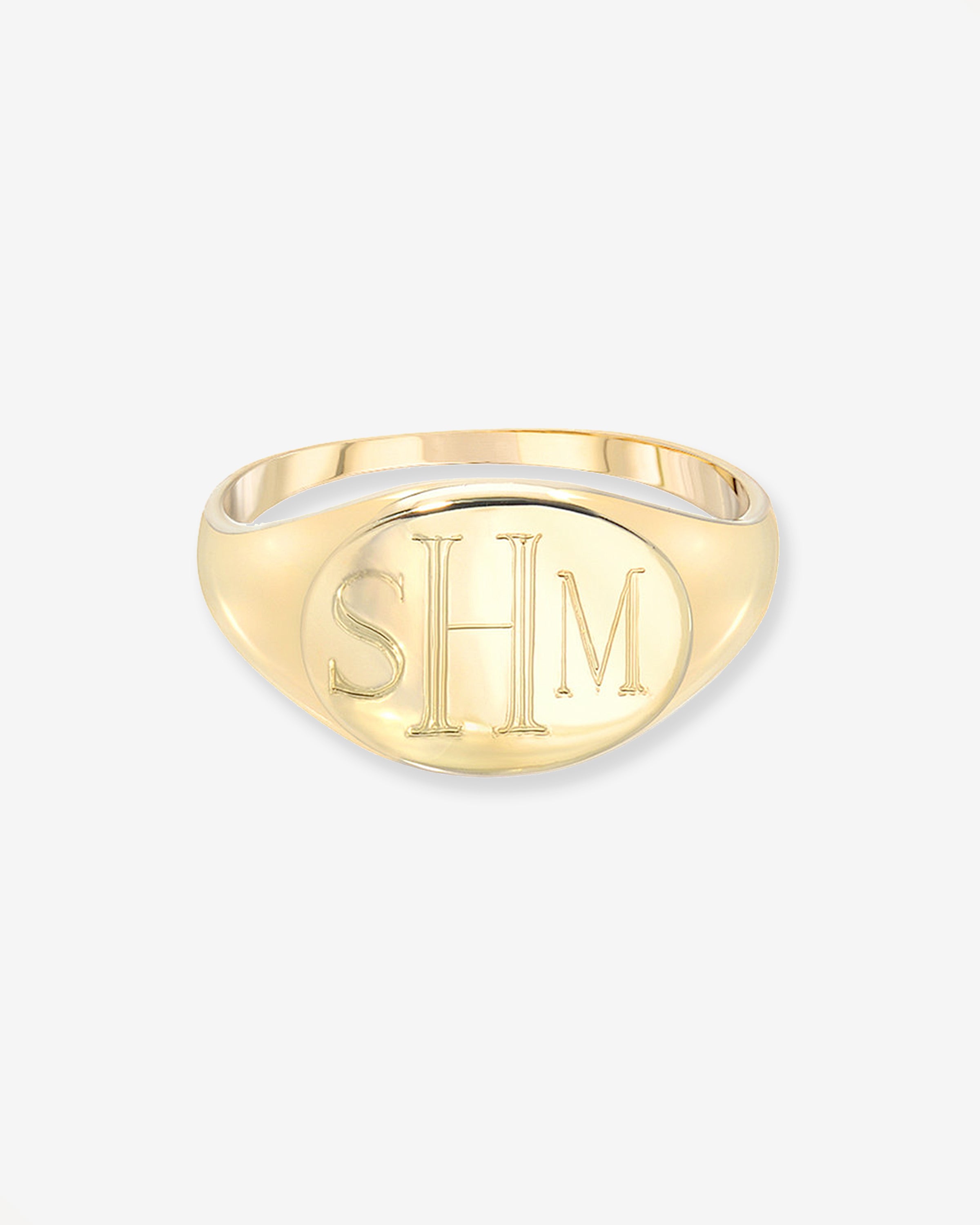 Monogram Signet Ring Personalized Zoe Lev Jewelry