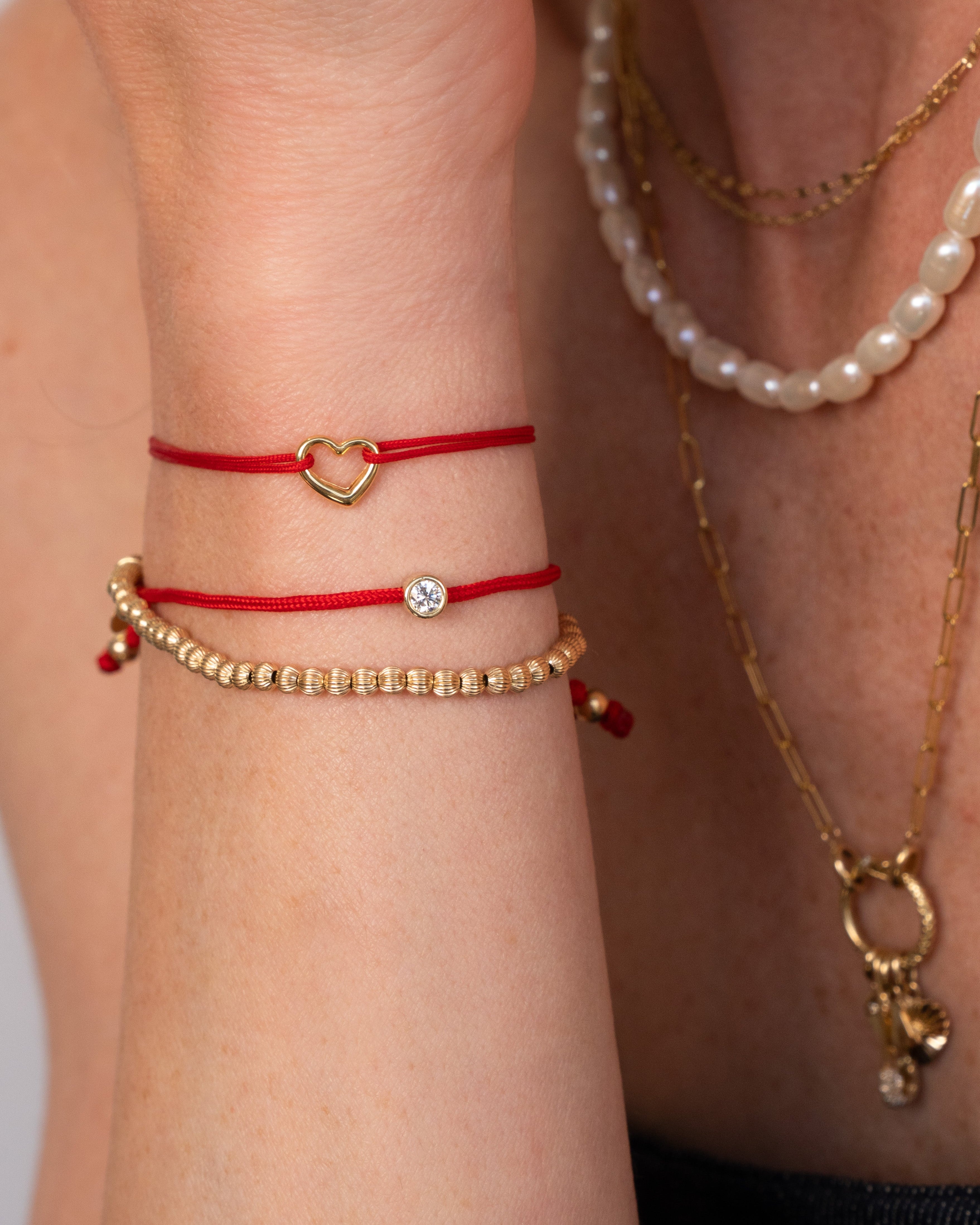 14k Gold Open Heart Fortune Bracelet Fortune Zoe Lev Jewelry