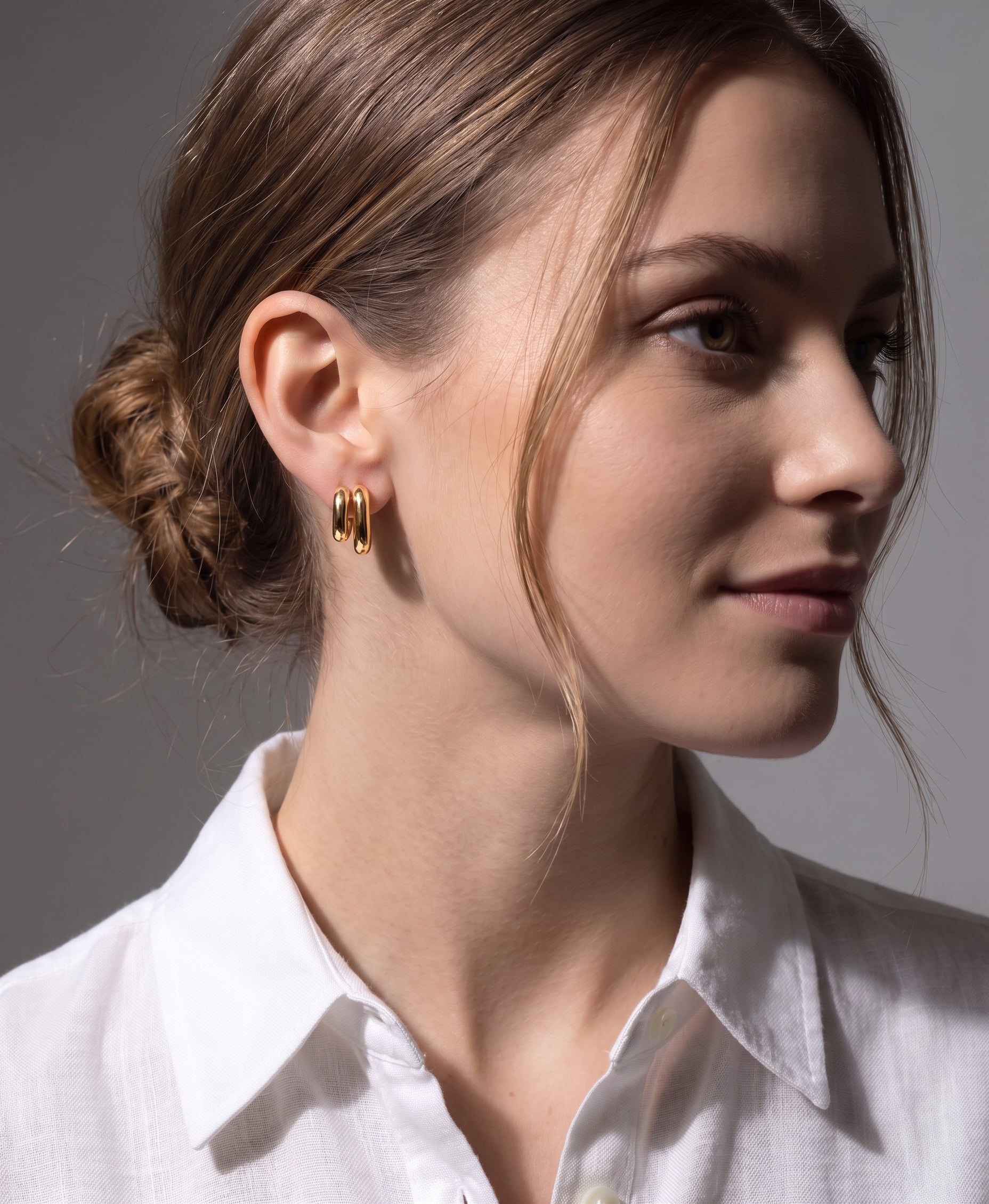 14k Gold Double Oval Hoop Earrings Hoops & Huggies Zoe Lev Jewelry