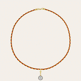 14K Paracord Necklace With Black Rhodium Lab Diamond Personalized Zoe Lev Jewelry