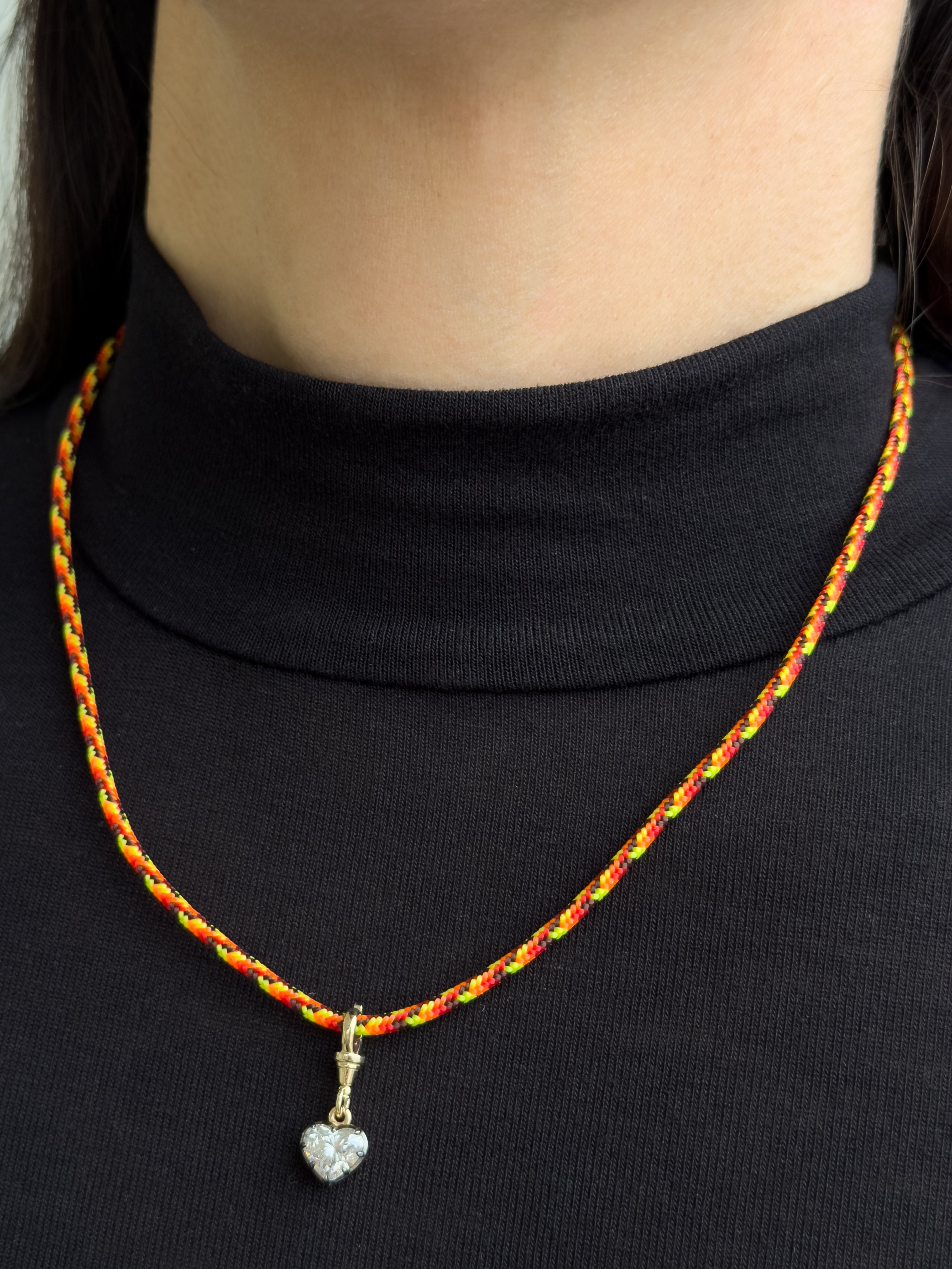 BLACK RIDGE ネックレス 14K Paracord Necklace With Black Rhodium Lab Diamond