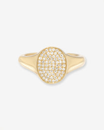 Pave Diamond Signet Ring Zoe Lev Jewelry