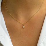 Pear Bezel Diamond Pendant Zoe Lev Jewelry