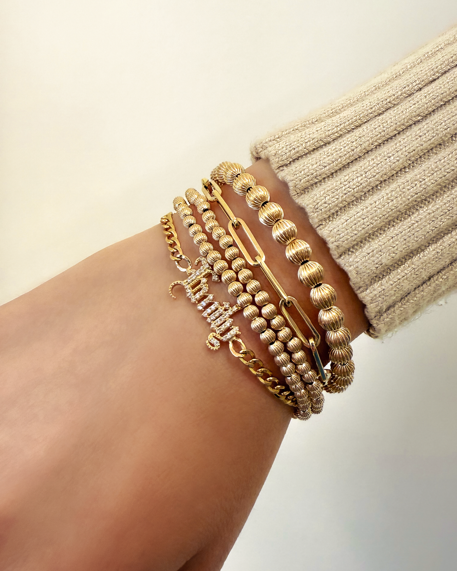 3mm Pleated Bead Bracelet Bead Bracelets Zoe Lev Jewelry