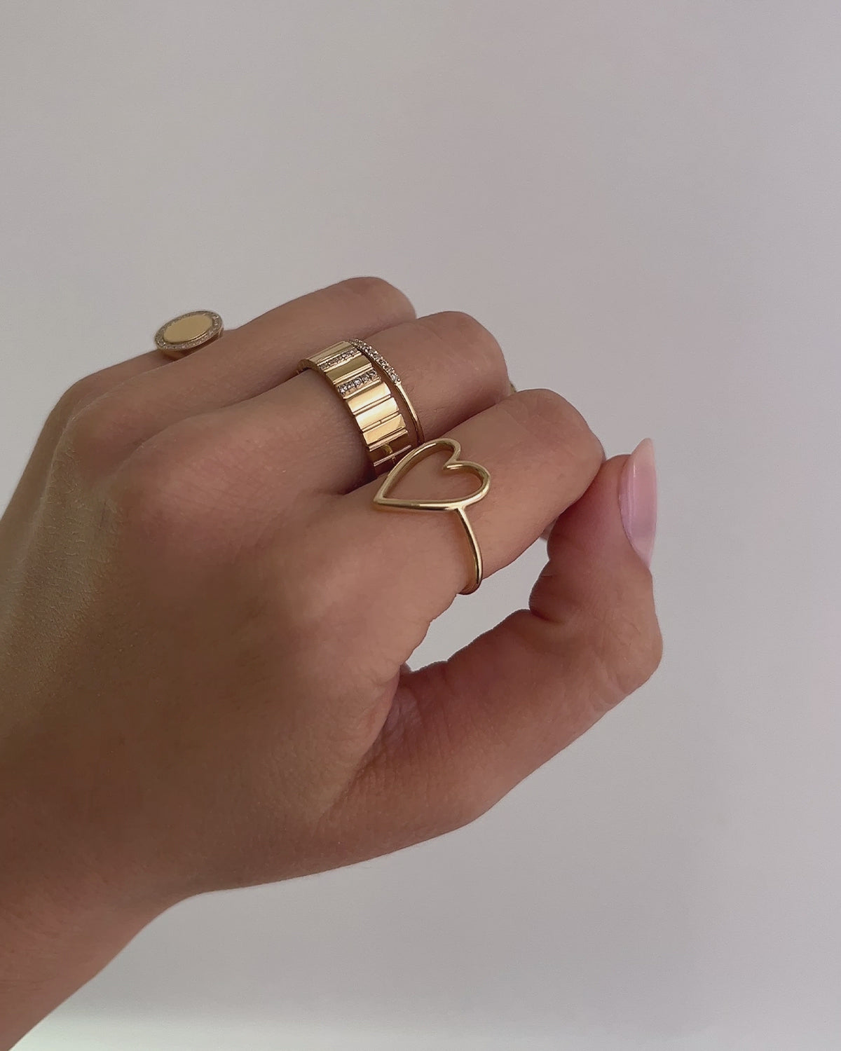 14K Gold Open Heart Ring