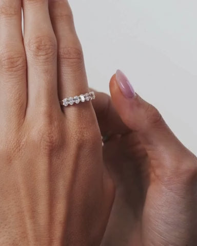 Lab Diamond Oval Halfway Band Zoe Lev Jewelry