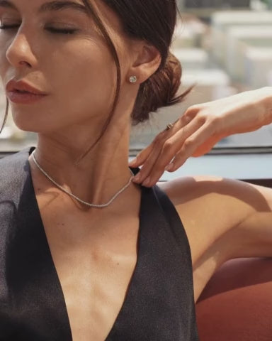 Lab Diamond 4 Prong Tennis Necklace Tennis Zoe Lev Jewelry