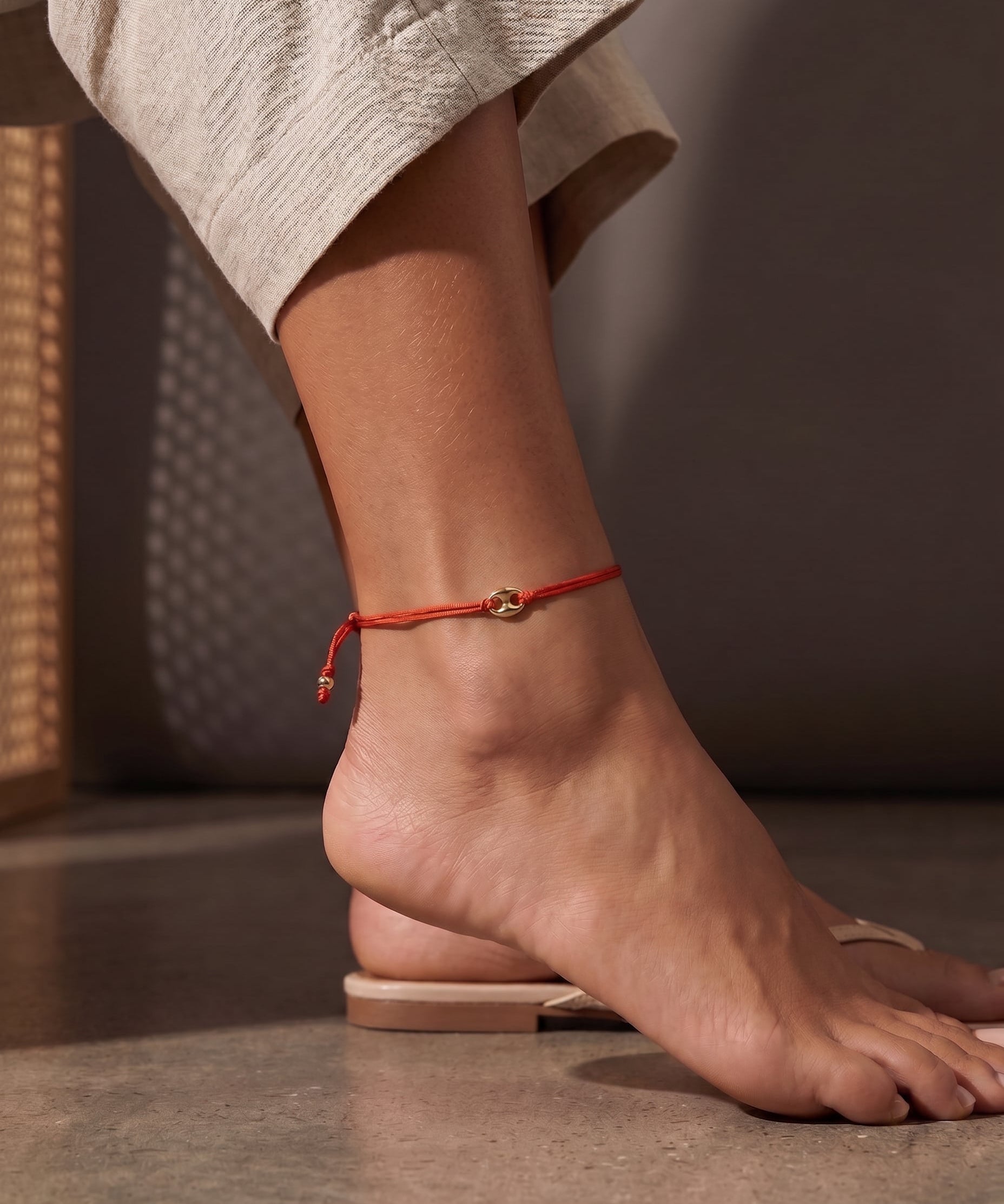 14k Gold Button Fortune Anklet Fortune Zoe Lev Jewelry