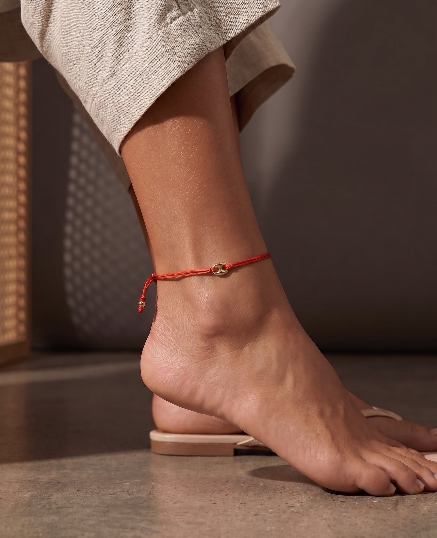 14k Gold Button Fortune Anklet Fortune Zoe Lev Jewelry