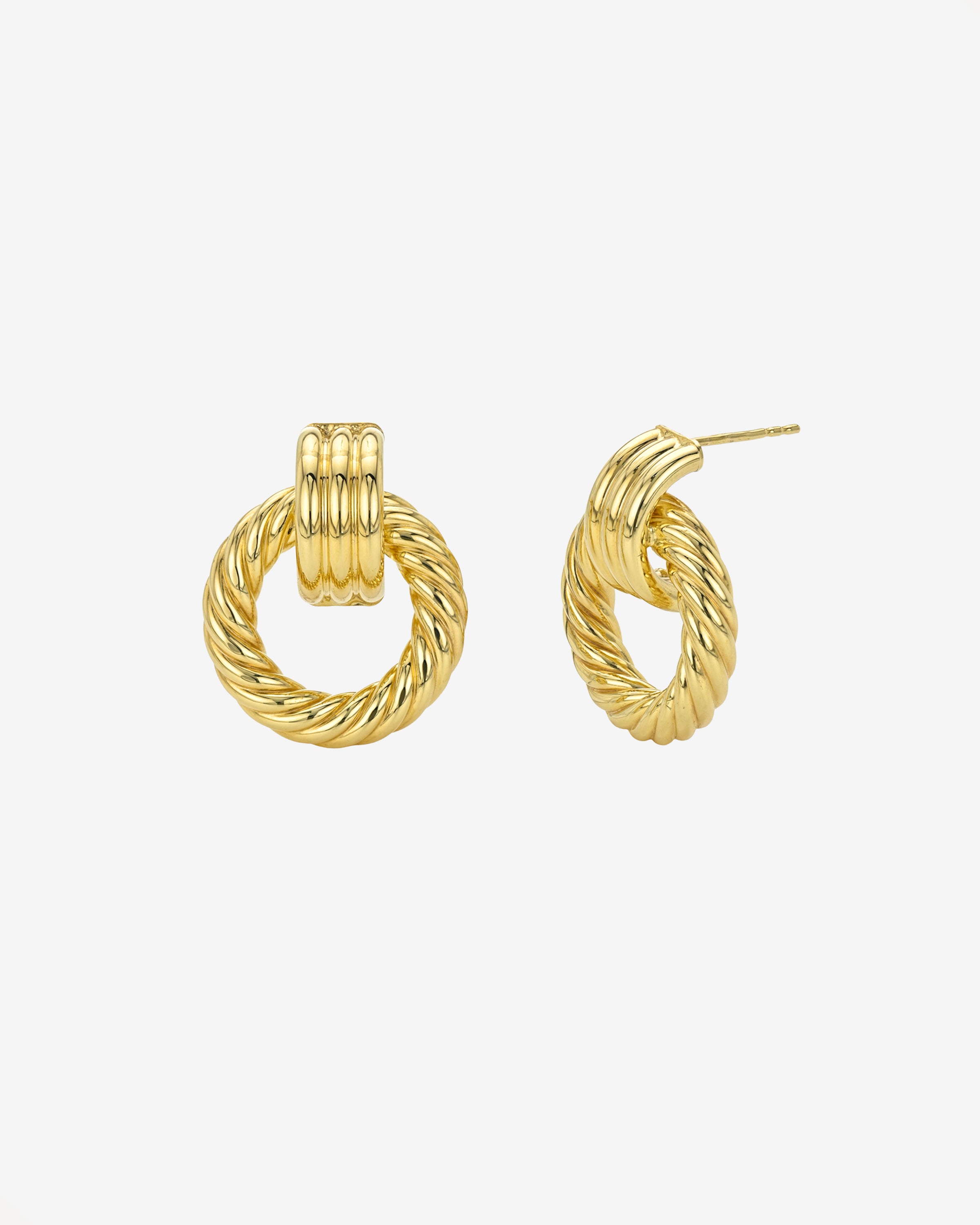 14k Ribbed Knot Earrings Hoops & Huggies Zoe Lev Jewelry