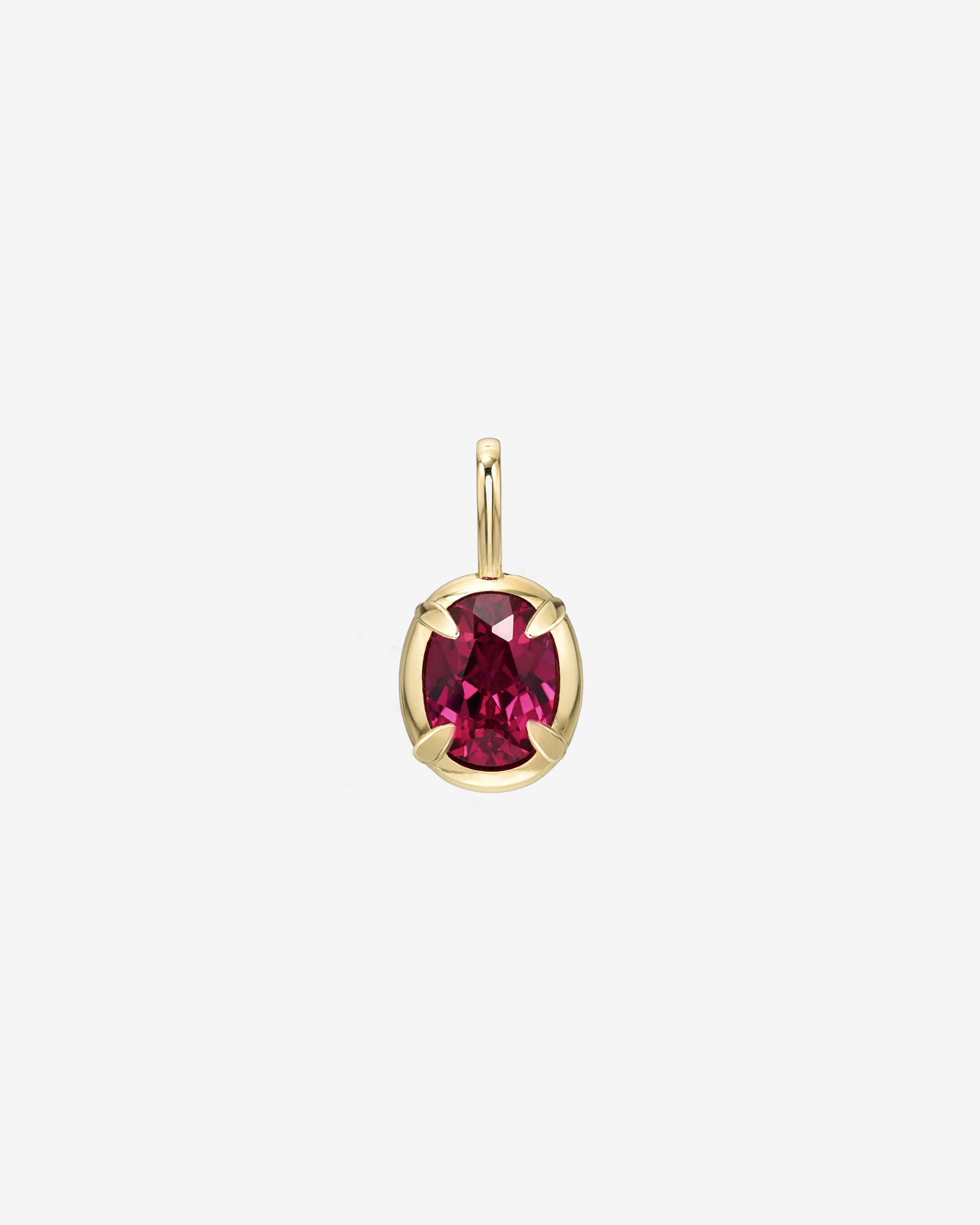 14k Gold Oval Lab Ruby Pendant Zoe Lev Jewelry
