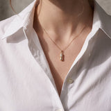 14k Diamond Pill Pendant