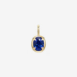 14k Gold Oval Lab Sapphire Pendant Zoe Lev Jewelry