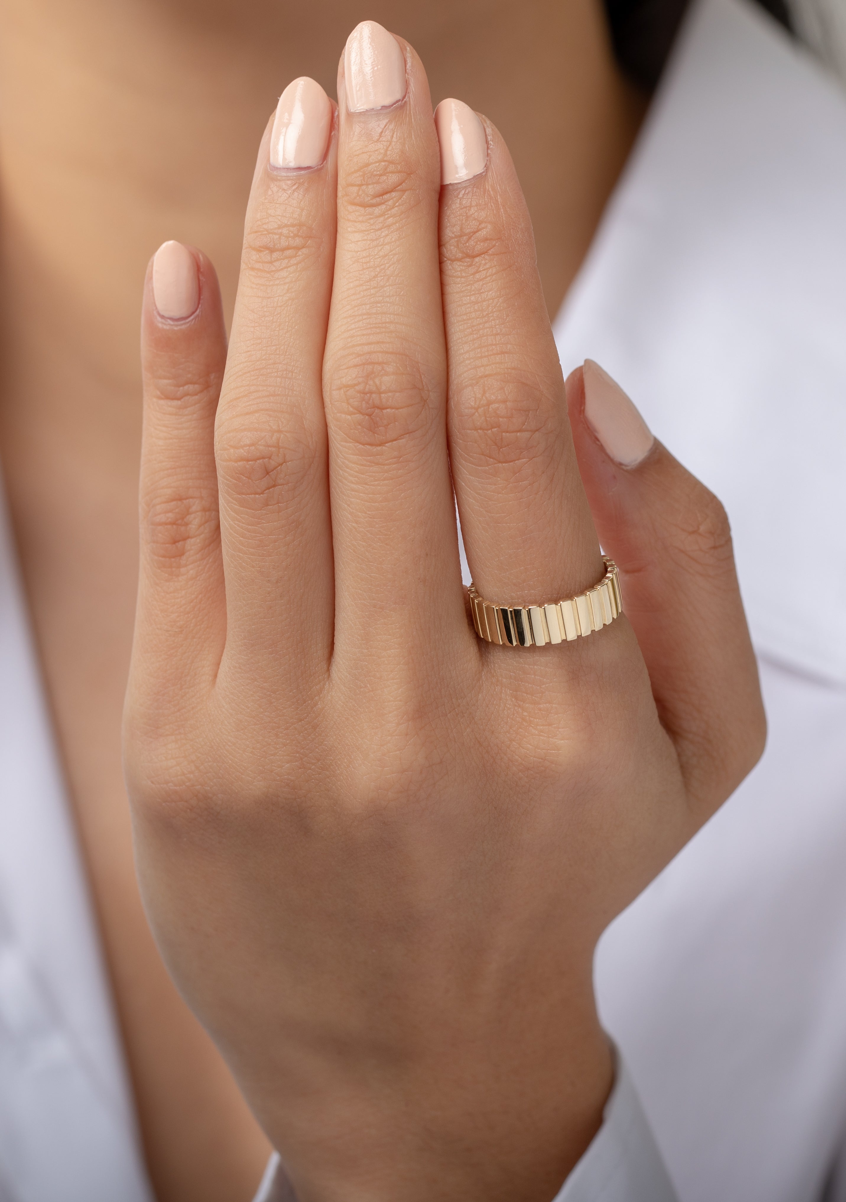 14k Small Cigar Bar Ring - Size 7 SAMPLE SALE Zoe Lev Jewelry