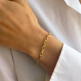 14k Gold Small Large Rounded Open Link Bracelet - 6.5" SAMPLE SALE Zoe Lev Jewelry