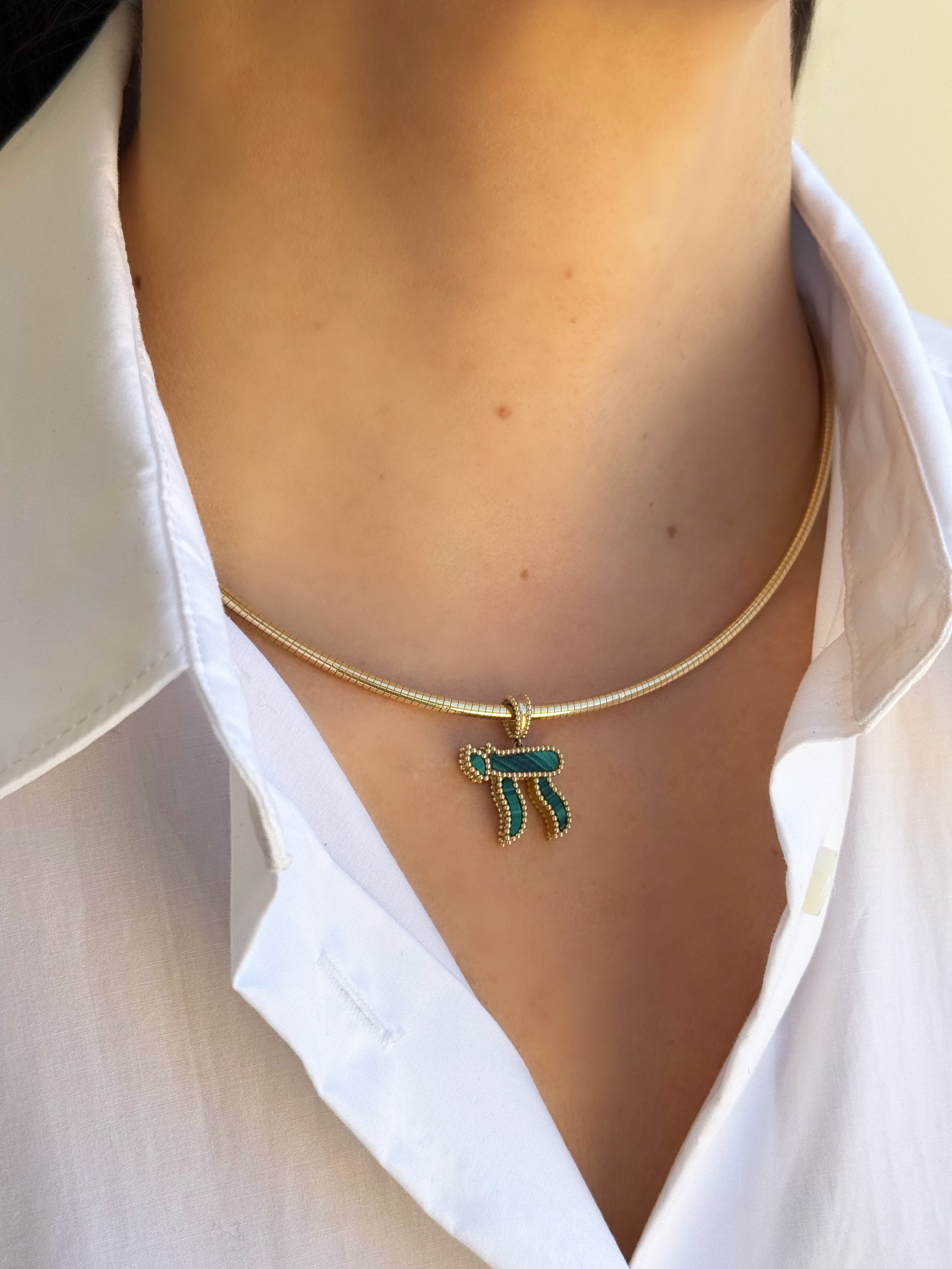 Small Chai Stone Pendant Personalized Zoe Lev Jewelry