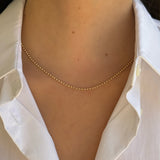 14K Gold Small Ball Chain Chains Zoe Lev Jewelry