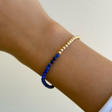 14k Gold Two-Tone Split Beaded Bracelet Bead Bracelets Zoe Lev Jewelry