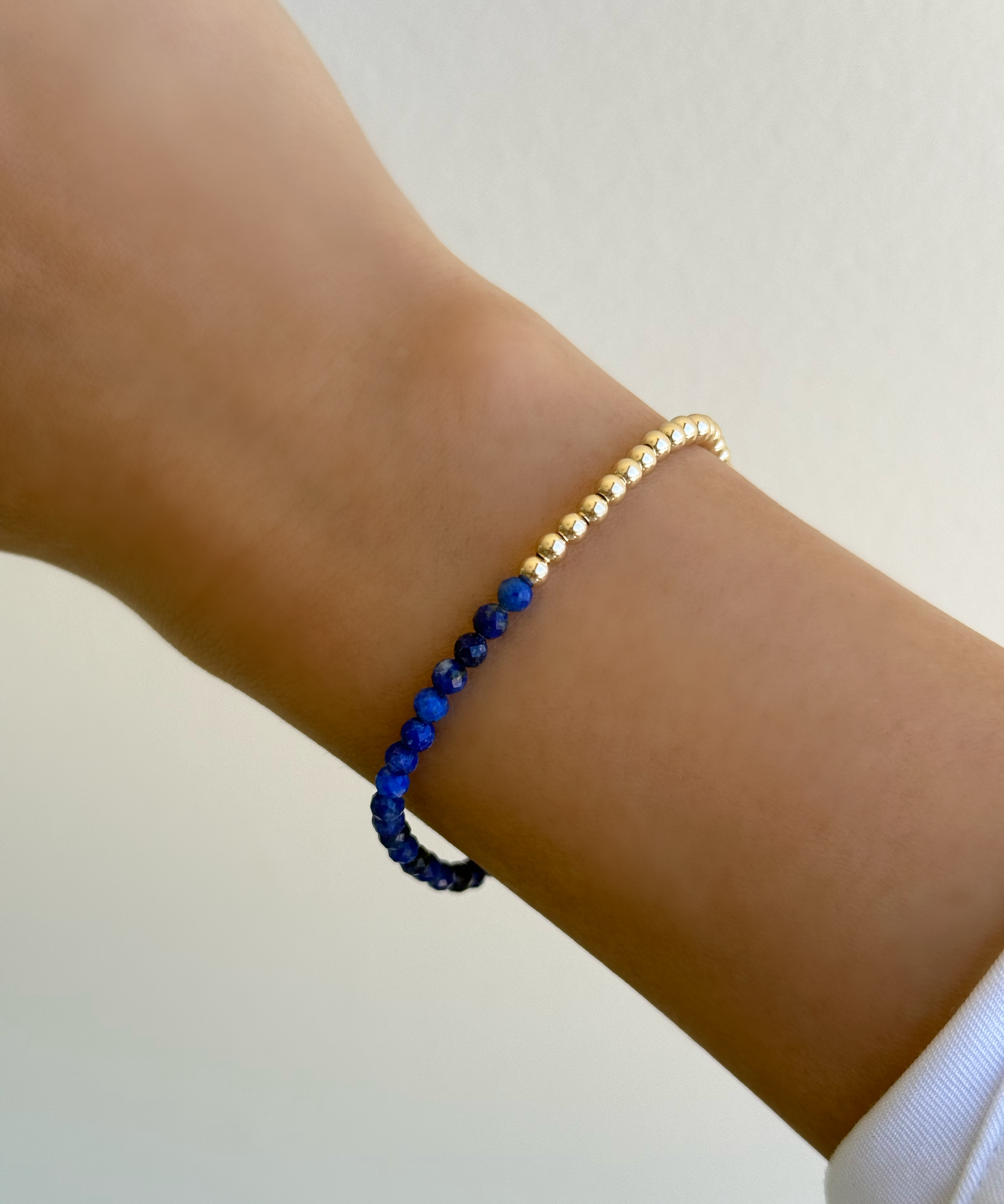 14k Gold Two-Tone Split Beaded Bracelet Bead Bracelets Zoe Lev Jewelry