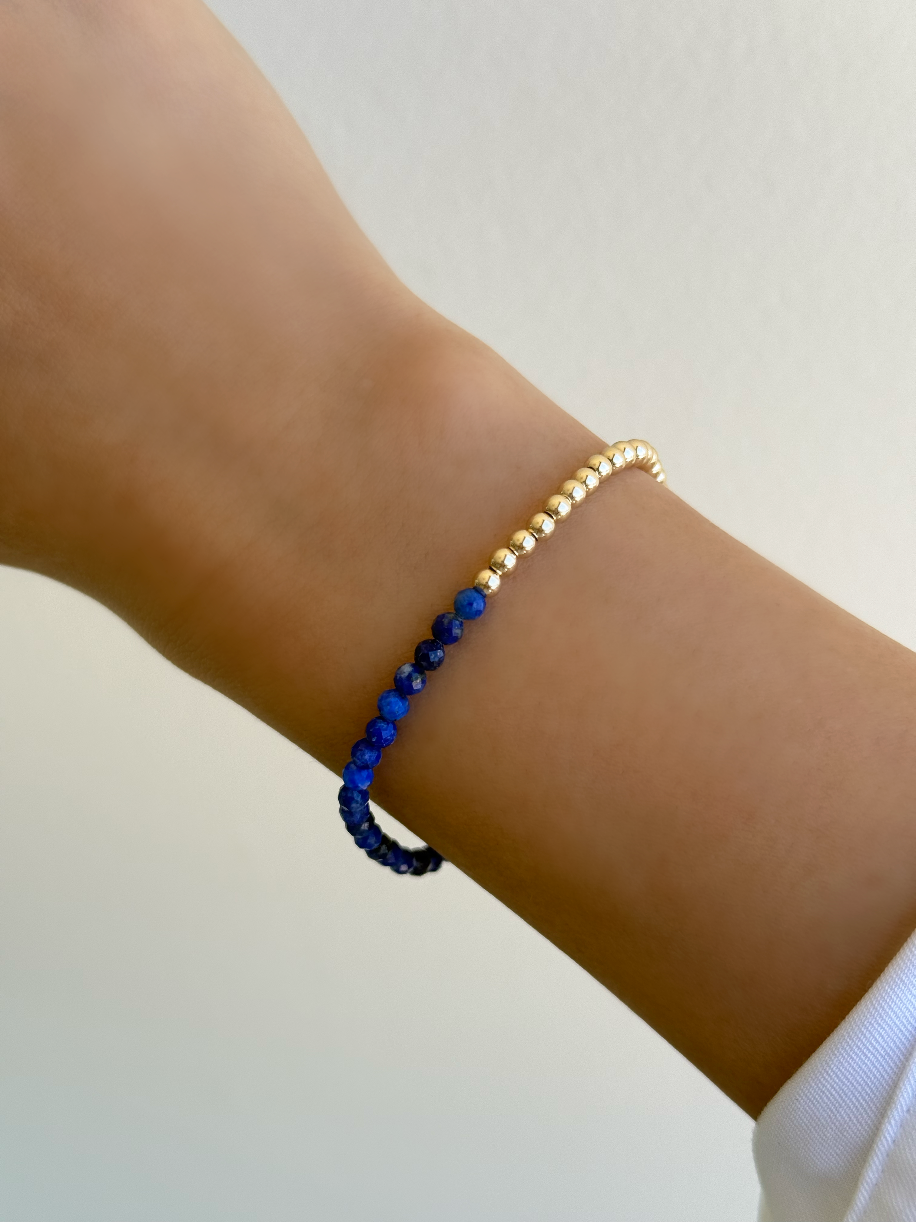 14k Gold Two-Tone Split Beaded Bracelet Bead Bracelets Zoe Lev Jewelry