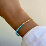 14k Gold Two-Tone Split Beaded Bracelet Bead Bracelets Zoe Lev Jewelry