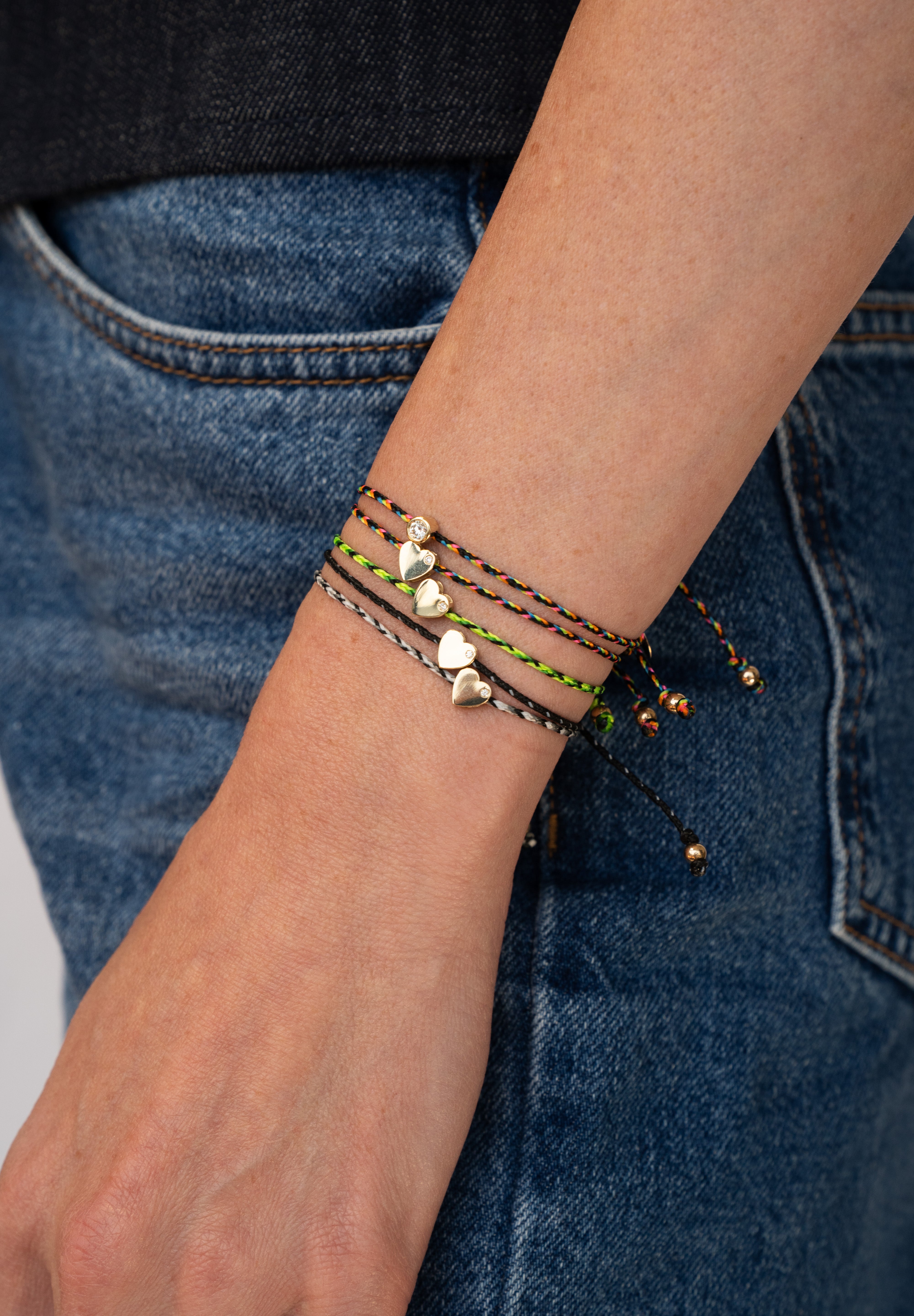 14k Gold Paracord Heart Fortune Bracelet Fortune Zoe Lev Jewelry