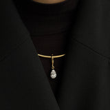 14K Gold Large Collar Necklace With Black Rhodium Lab Diamond Personalized Zoe Lev Jewelry