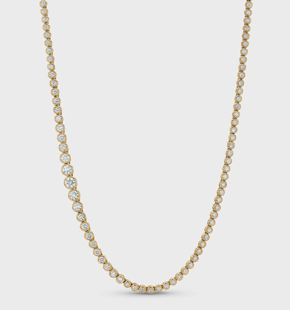 Lab Diamond Graduated Bezel Tennis Necklace Tennis Necklace Zoe Lev Jewelry
