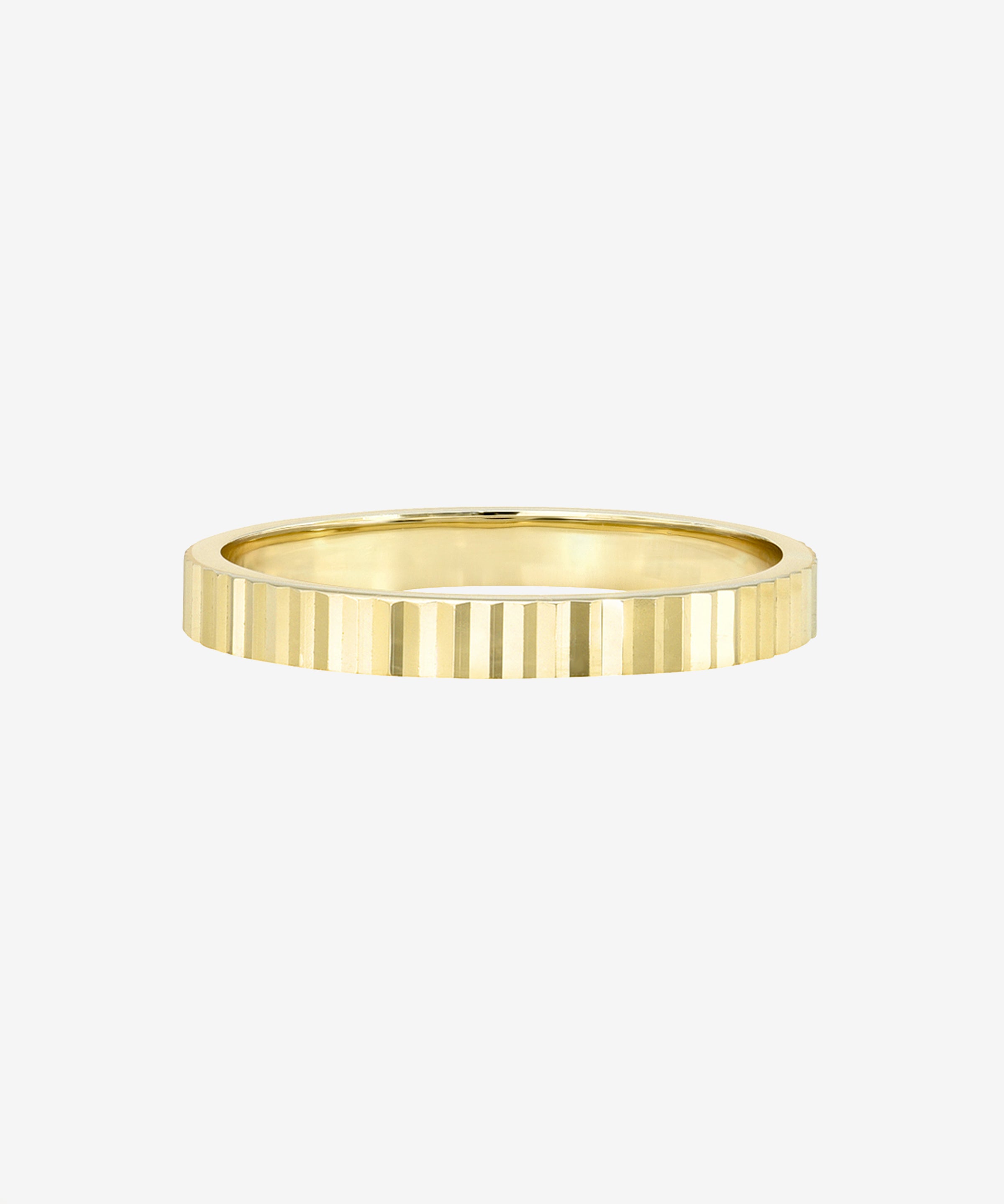 14k Gold Thin Notched Ring Zoe Lev Jewelry