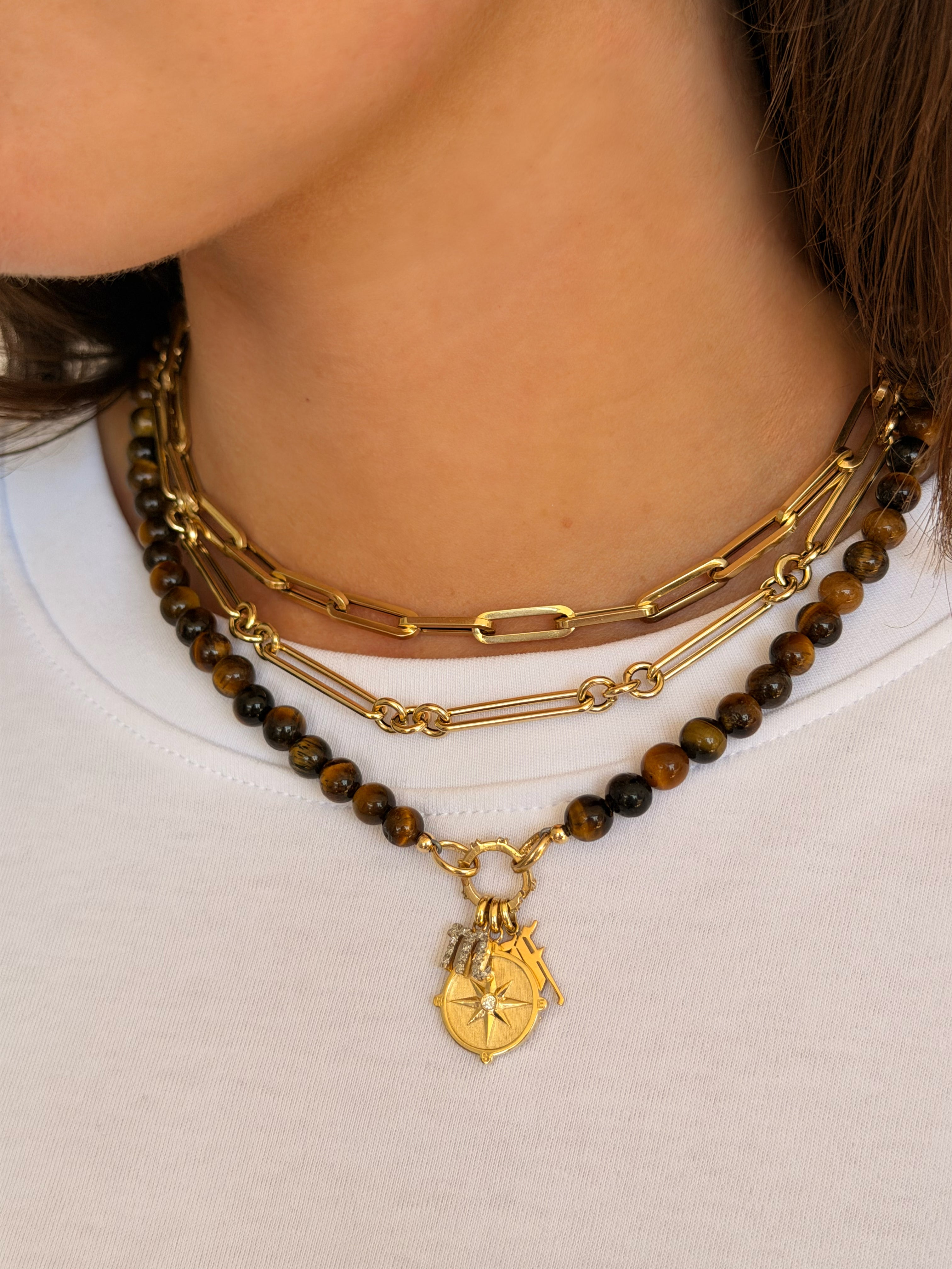 14K Large Natural Beaded Necklace