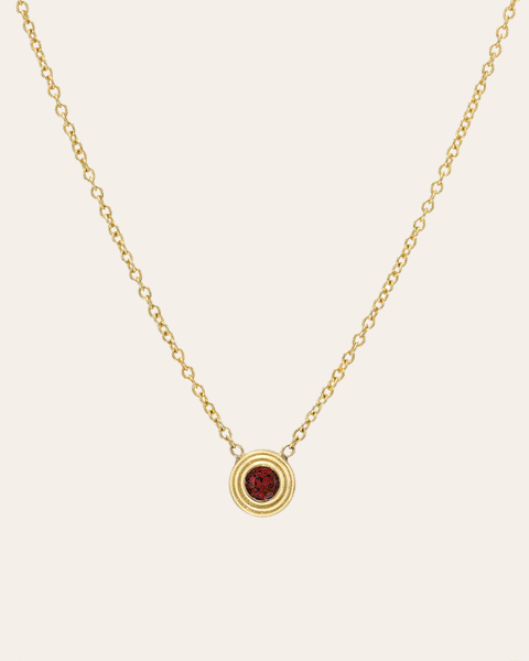 14k Gold Triple Birthstone Bezel Necklace