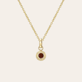 14k Gold Triple Birthstone Bezel Pendant Necklace Personalized Zoe Lev Jewelry