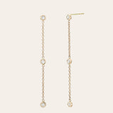 Triple Bezel Diamond Drop Earrings - Pair SAMPLE SALE Zoe Lev Jewelry