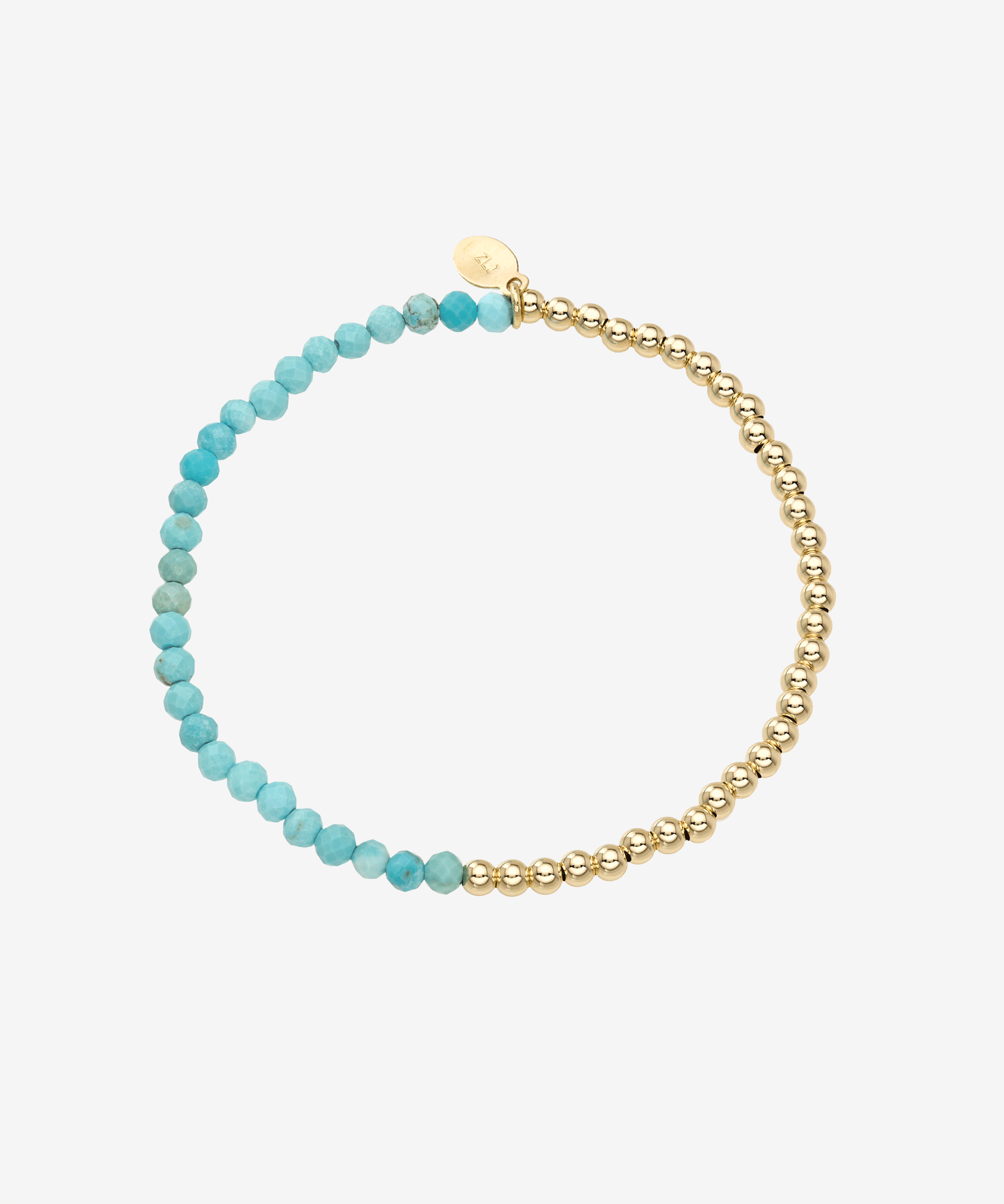 14k Gold Two-Tone Split Beaded Bracelet Bead Bracelets Zoe Lev Jewelry