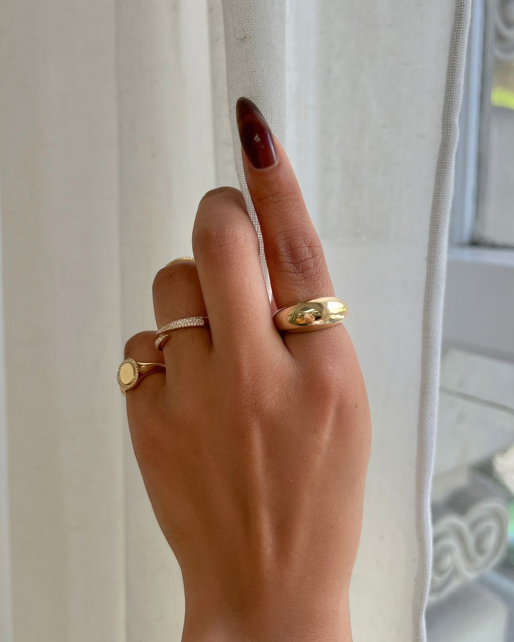 14k Gold Large Dome Ring