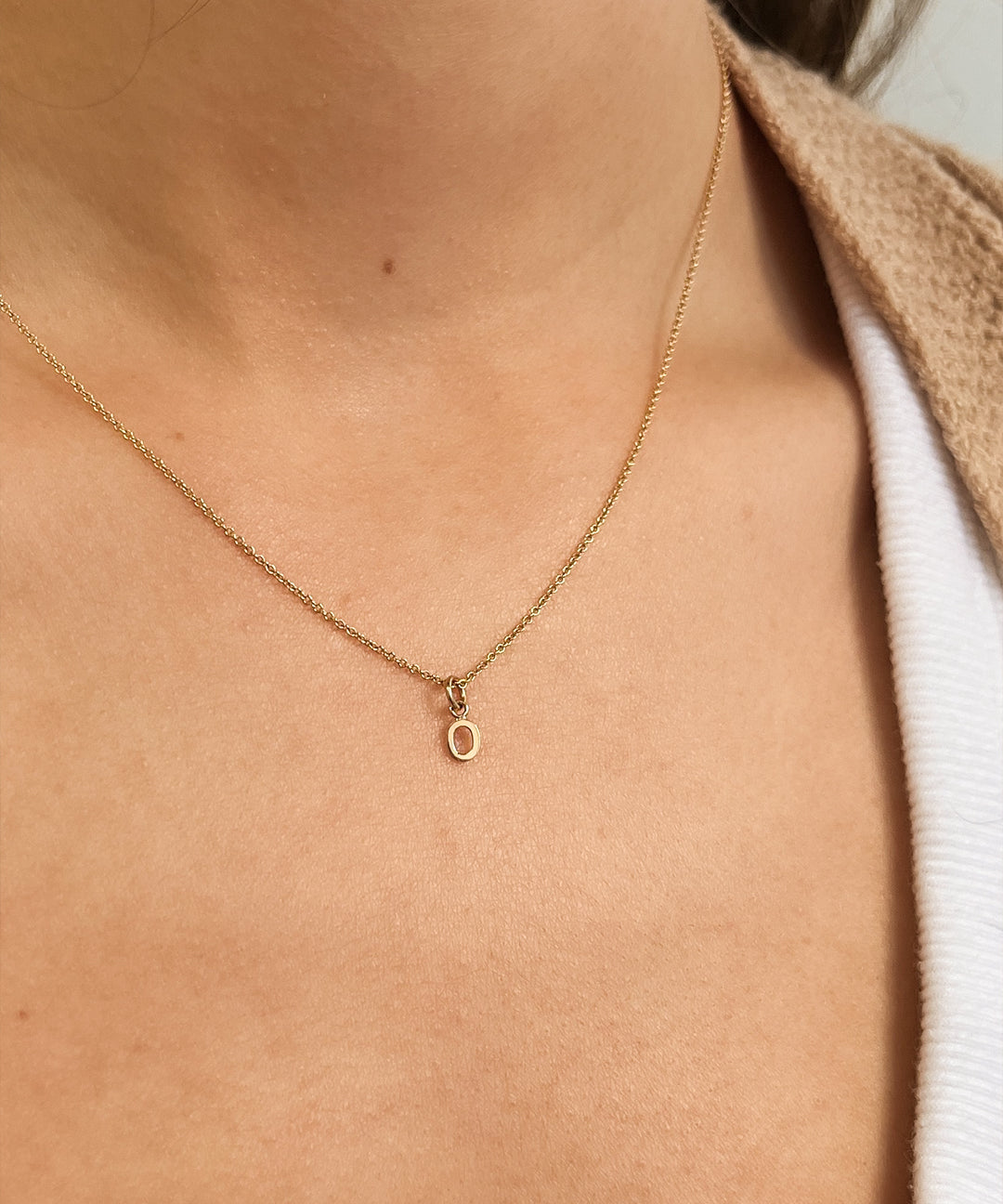 14k Yellow Gold Mini 'O' Pendant SAMPLE SALE Zoe Lev Jewelry