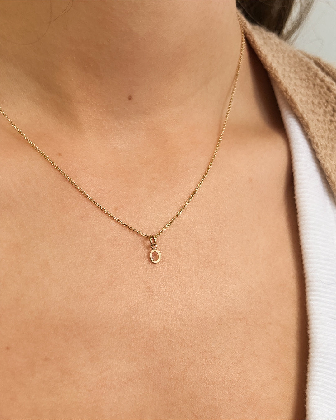 14k Yellow Gold Mini 'O' Pendant SAMPLE SALE Zoe Lev Jewelry
