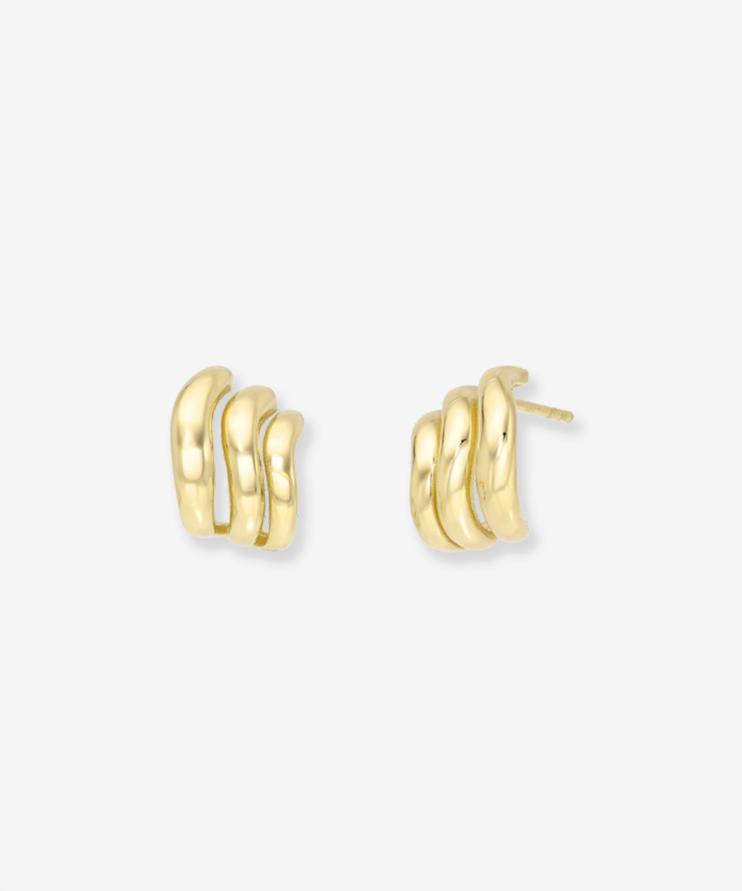 14k Gold Wave Studs Studs Zoe Lev Jewelry
