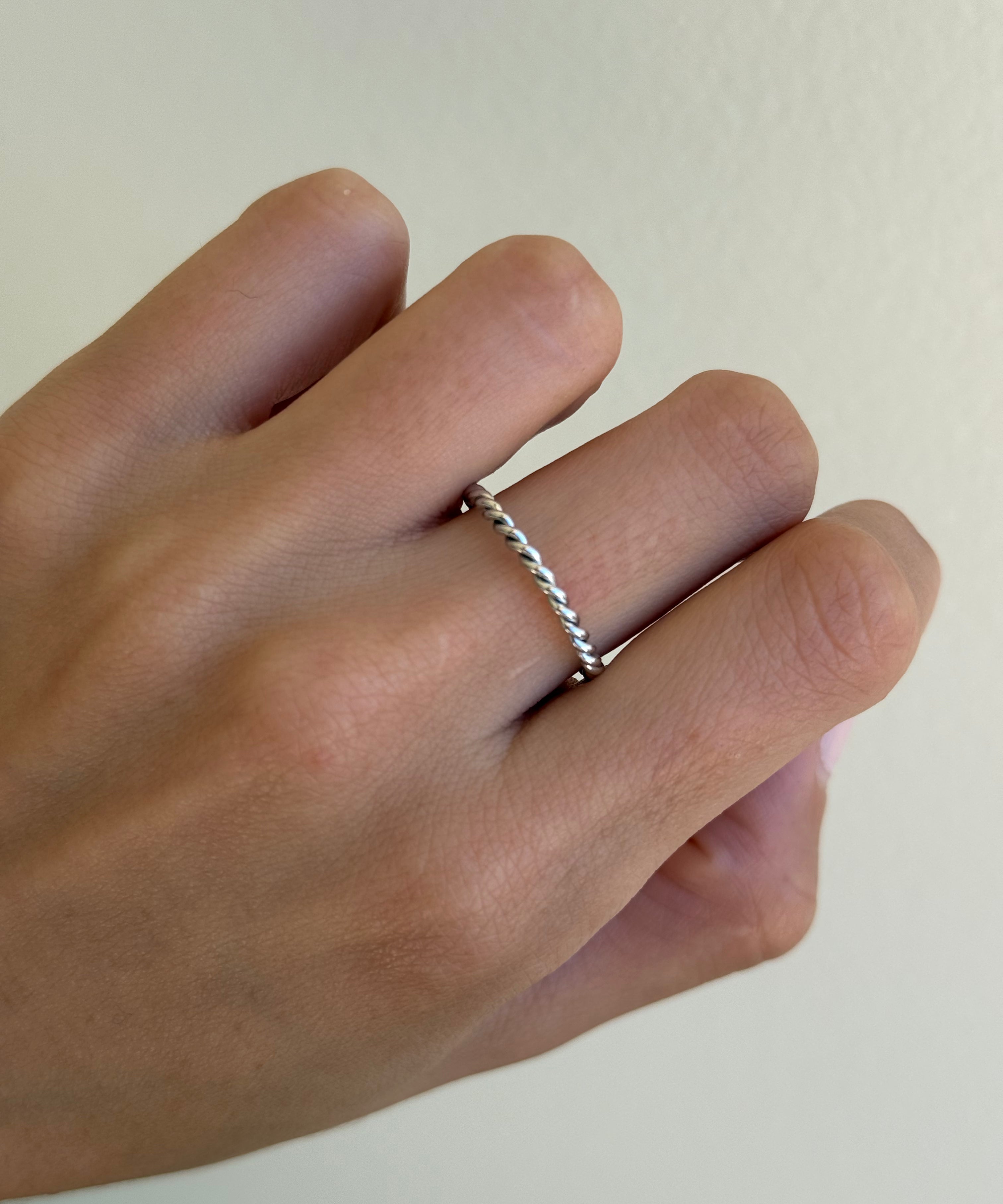 White Gold Thick Twist Band - size 7 SAMPLE SALE Zoe Lev Jewelry