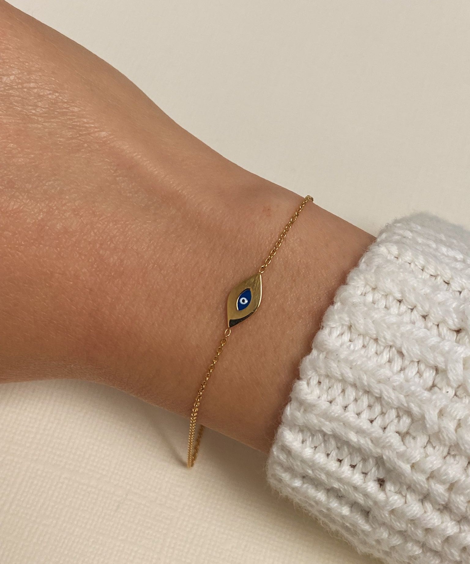 14k Yellow Gold Enamel Evil Eye Bracelet SAMPLE SALE Zoe Lev Jewelry