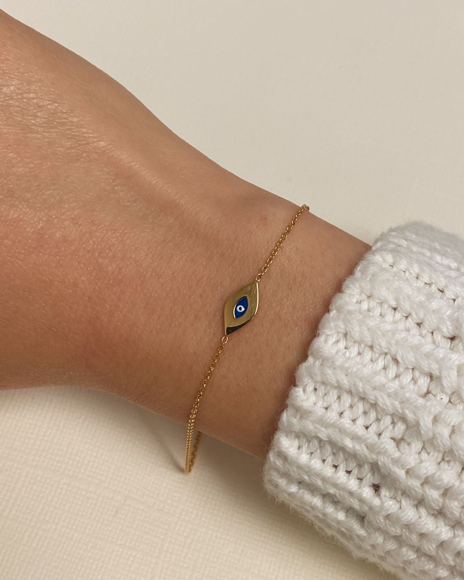 14k Yellow Gold Enamel Evil Eye Bracelet SAMPLE SALE Zoe Lev Jewelry