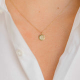Diamond Initial Small Disc Pendant Personalized Zoe Lev Jewelry