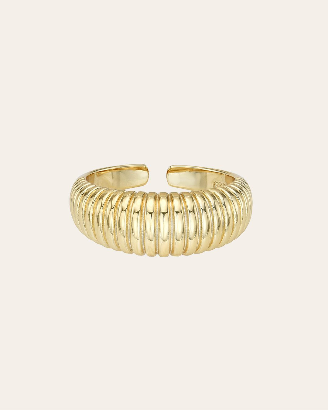 Ribbed Dome Ring Vermeil Zoe Lev Jewelry