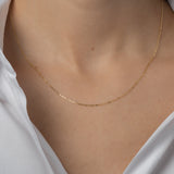14k Gold Baby Figaro Chain Necklace Chains Zoe Lev Jewelry