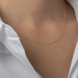 14k Gold Baby Figaro Chain Necklace Chains Zoe Lev Jewelry