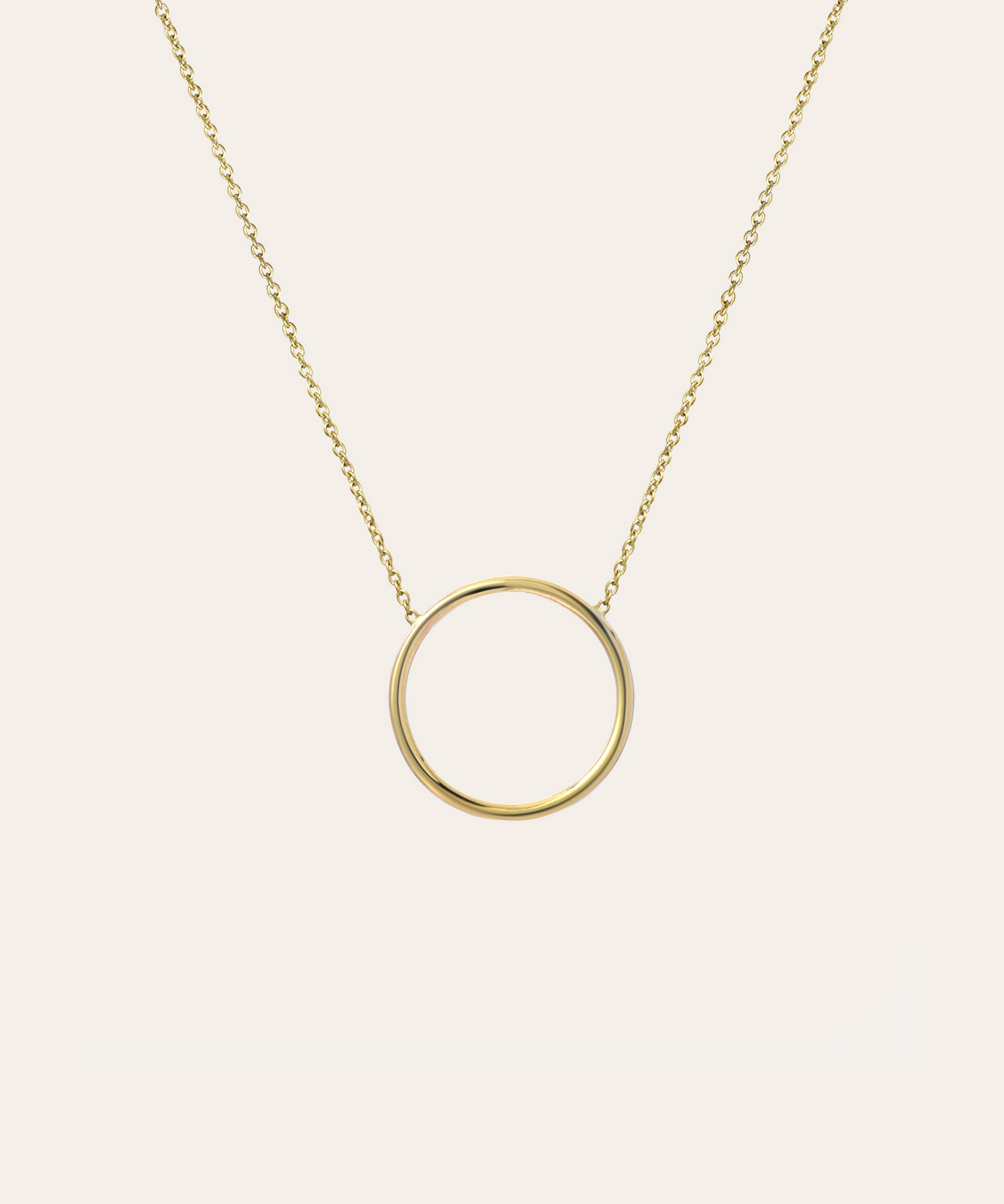 14k Gold Circle Necklace Zoe Lev Jewelry