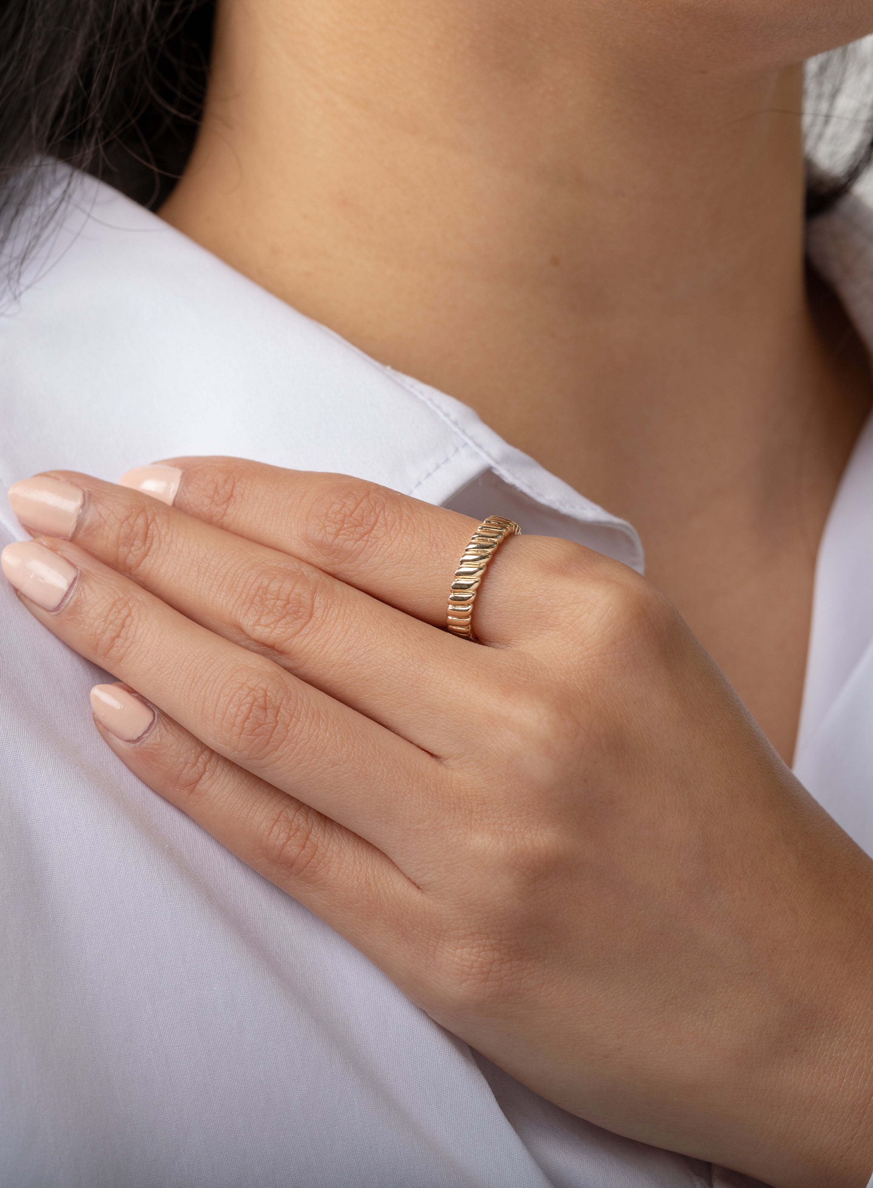 14K Gold Coil Ring Zoe Lev Jewelry