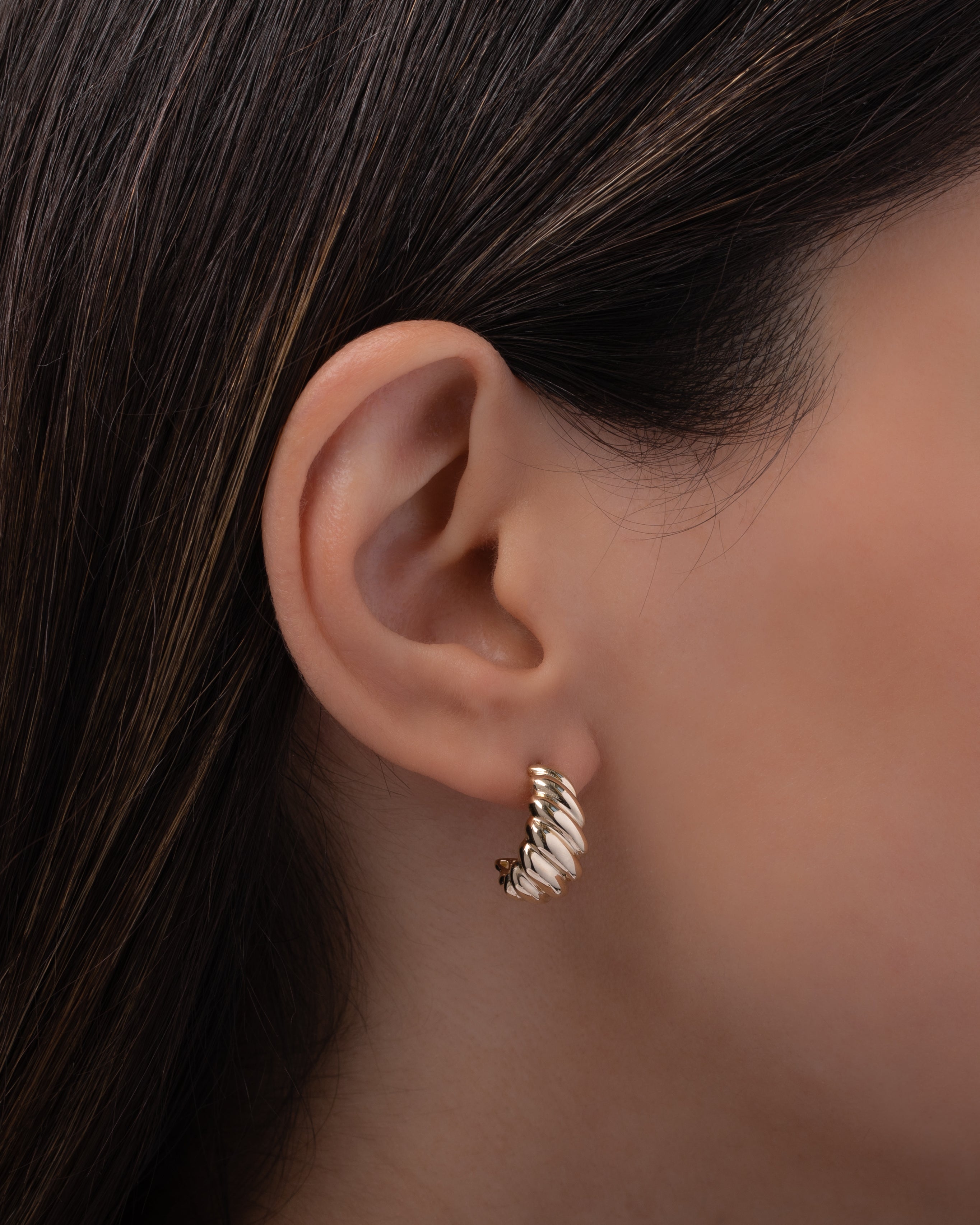 14K Gold Croissant Stud Earrings Studs Zoe Lev Jewelry